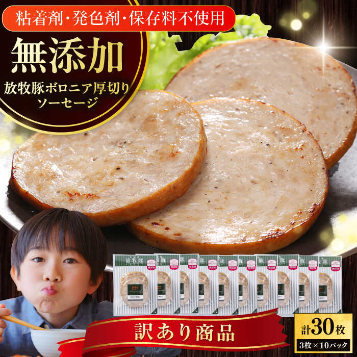 【ふるさと納税】【訳あり】【選べるお届け回数！】放牧豚 ボロニア厚切り スライスソーセージ 計30枚（3枚x10）《厚真町》【ファーマーズファクトリー株式会社】 訳あり ボロニアソーセージ ウインナー 定期便 冷凍配送 詰合せ [AXBA016/AXBA078/AXBA079/AXBA080/AXBA081]