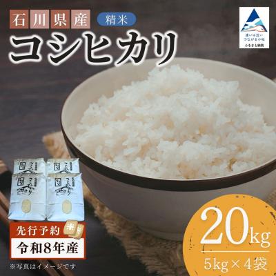 ふるさと納税 小松市 【先行予約】令和8年産 石川県産コシヒカリ 精米 20kg(5kg×4袋) 白米 こしひかり