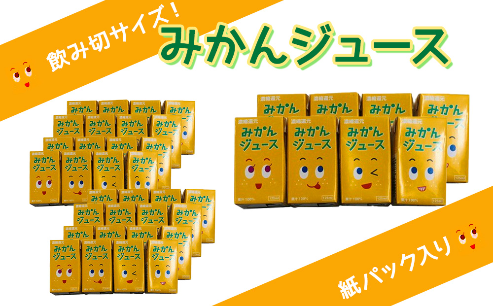 みかんジュース 125ml×40本 フルーツジュース ミカンジュース オレンジジュース 大分県産 九州産 津久見市 国産【tsu000104】