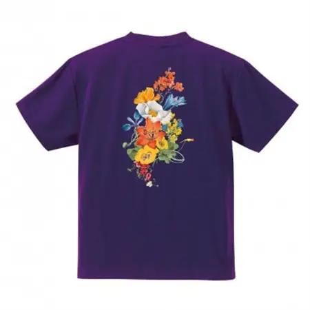 JTTA公認　卓球ユニフォーム【男女兼用(ドライ):Sサイズ】フラワー　パープル_装飾品・工芸品  洋服 _【1518842】