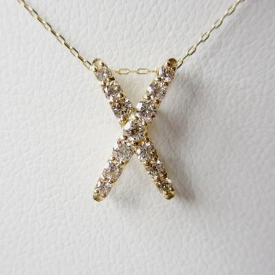 ふるさと納税 富士吉田市 Xスタイル ダイヤモンド ペンダント K18イエローゴールド ジュエリー ネックレス 品質保証書付き |  | 02
