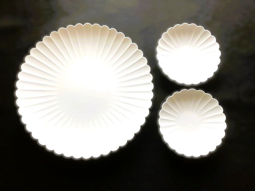 
            【セット】1616/arita japanパレスプレート(gray) 大小3枚セット<220×1，110×2>
          