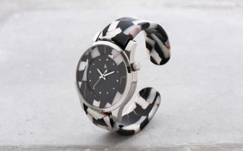 『IGATTA COLLETTI☆ バングルウォッチ・メンズ』 ホワイトモザイク ホワイトモザイク