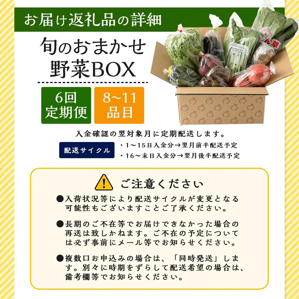 【６ヶ月定期便】旬のおまかせ 野菜BOX 野菜定期便 旬の野菜 詰合せ 野菜 新鮮 野菜 8～10品目E-72