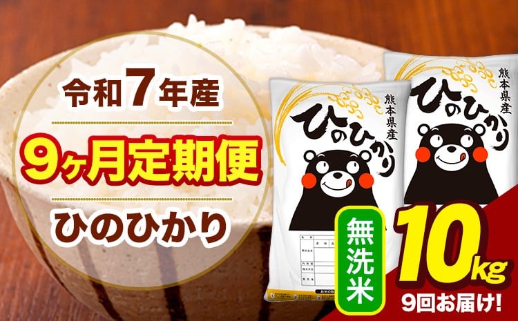 
            令和7年産 無洗米 【9ヶ月定期便】 ひのひかり 10kg《お申込月の翌月から出荷開始》熊本県 大津町 国産 熊本県産 ヒノヒカリ こめ お米
          