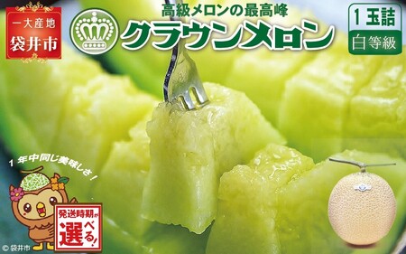 ★発送月選択できる返礼品★ 『クラウンメロン（白上級）1玉』  メロン 人気 厳選 ギフト 贈り物 デザート グルメ 袋井市 2025年11月発送