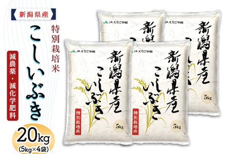 75-8K201新潟県長岡産特別栽培米こしいぶき20kg（5kg×4袋）【2026年9月発送】