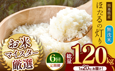 【 定期便 6回 】熊本県産 無洗米 ほたるの灯り 20kg | お米 米 こめ おこめ 精米 20キロ 国産 国産米 定期 くまもと 熊本 熊本県 玉名市 玉名