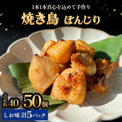 ふるさと納税 石巻市 焼き鳥 やきとり ぼんじり 塩味 5パック 約40から50個  冷凍  個包装