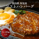 【ふるさと納税】ソフトハンバーグ 5-20個 ｜ ソース付き ミートソース 柔らか ハンバーグ 湯煎 冷凍 おかず 惣菜 温めるだけ 簡単調理 お取り寄せ 小分け 富山 氷見