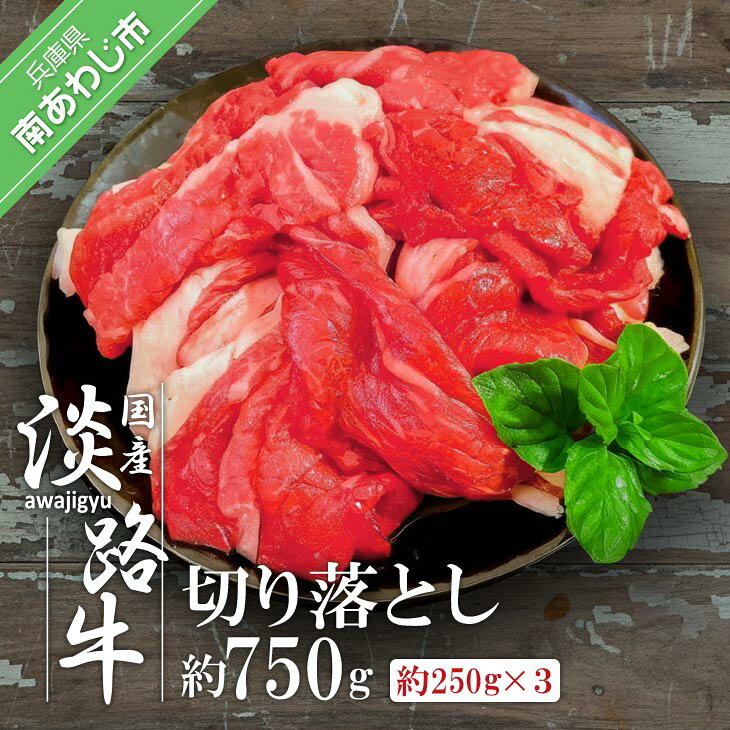【ふるさと納税】【ムラカミ食品】国産 淡路牛切り落とし 750g（250g×3パック）ふるさと納税 牛肉 切り落とし