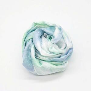 川俣シルク羽二重ストール 青葉（ブルー） FAF-0246
