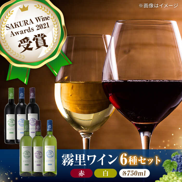 【ふるさと納税】霧里ワイン 6本セット ワイン お酒 赤 ワイン 白 ワイン 辛口 甘口 飲み比べ 受賞 ワインセット 酒 ギフト 三次市 / 広島三次ワイナリー[APAZ028]