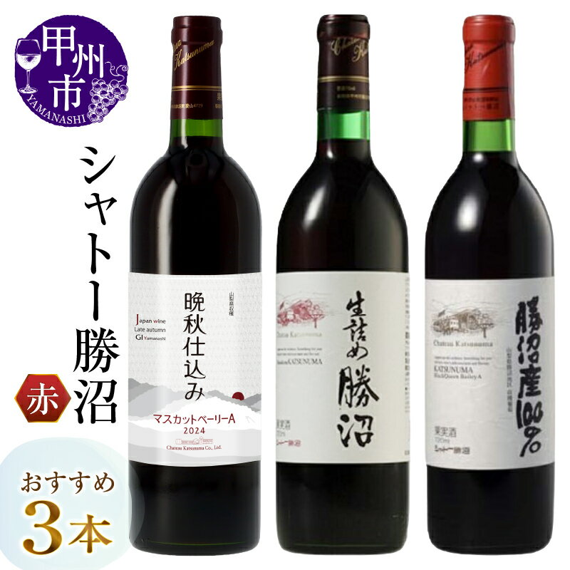 【ふるさと納税】 ワイン 赤ワイン 750ml 3本 セット シャトー勝沼 生詰め 勝沼 晩秋仕込み マスカットベーリーA 勝沼産100％ ミディアムボディ 飲み比べ 母の日 父の日 記念日 ギフト 山梨県 甲州市 （MG） 【C1-483】