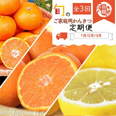 ふるさと納税 日高川町 【発送月固定定期便】紀州和歌山産旬のご家庭用柑橘セット(みかん・不知火・レモン)全3回