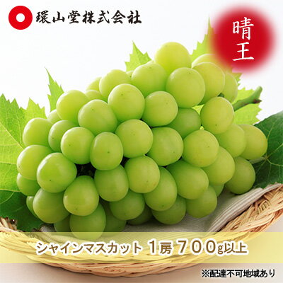 【ふるさと納税】ぶどう 2026年 先行予約 シャイン マスカット 晴王 1房 700g以上 マスカット ブドウ 葡萄 岡山県産 国産 フルーツ 果物 ギフト 環山堂 大粒 種無し 甘い 豊潤 香り 皮ごと 高糖度 贈り物 　お届け：2026年9月上旬～2026年10月上旬