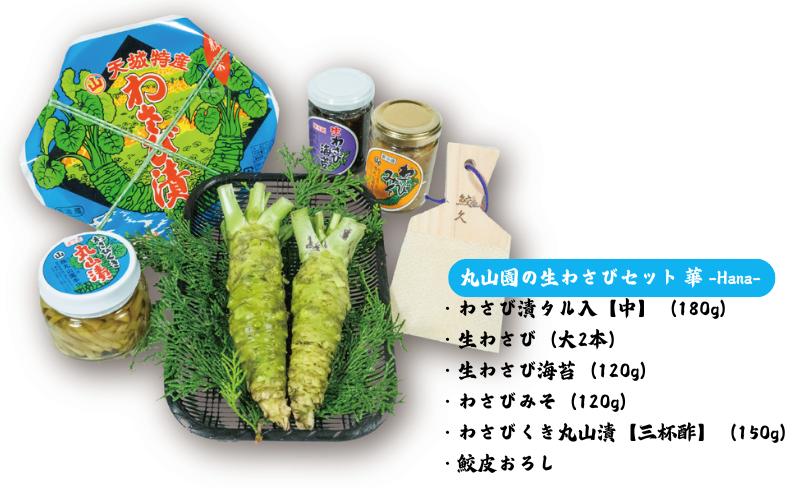 伊豆天城 丸山園 わさびセット 華 セット 詰め合わせ わさび 山葵 ワサビ 生わさび おつまみ つまみ みそ 味噌 漬け物 漬物