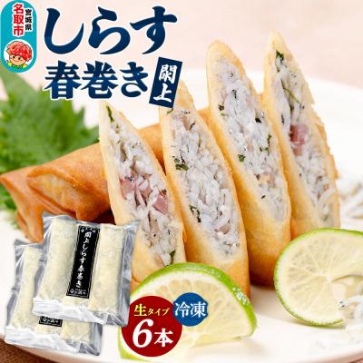 ふるさと納税 名取市 閖上(ゆりあげ) しらす 春巻き(生6本)|21_hmy-180601