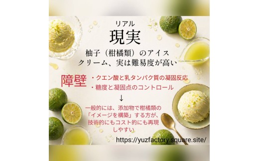 青い柚子 グリーンユズアイスとグリーンユズソルベ  6個セット　