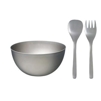 ふるさと納税 燕市 柳宗理デザイン　サラダセット(ステンレスボール23cm、サーバースプーン、サーバーフォーク)