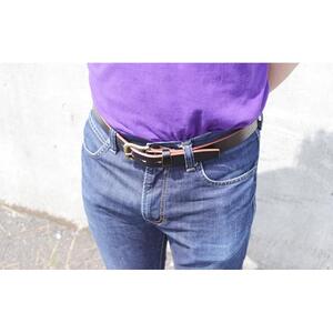 【minca】幅35mmベルト/34インチ  栃木レザーの希少な「ハーネスレザー」使用の贅沢な1枚革のレザーベルト/ブラック/HL-B02/BLACK/minca　551【小物 ファッション 人気 お