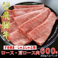 【A5等級】飛騨牛スライス600g　ロース又は肩ロース肉