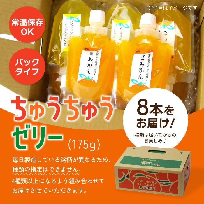 ちゅうちゅうゼリー （175g）×8本セット 果汁 ゼリー 飲料 柑橘 ゼリー パック みかん 果物 ゼリー スイーツ 愛媛県 松山市 人気おすすめ