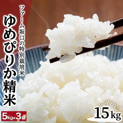 ふるさと納税 岩見沢市 令和7年産 ファーム坂口の特別栽培米 ゆめぴりか精米 15kg