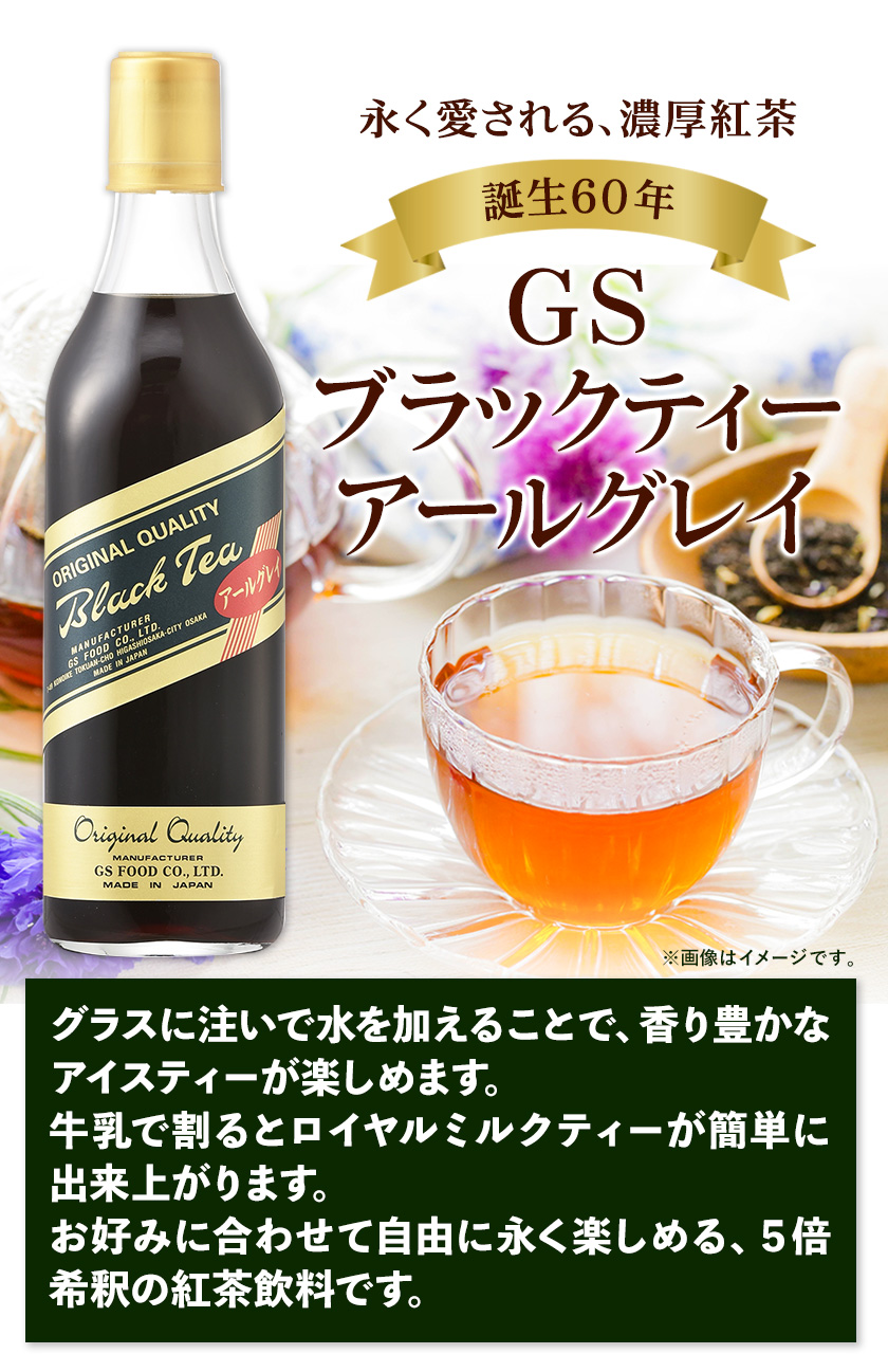 和歌山県紀の川市 希釈紅茶飲料 GSブラックティーアールグレイ 500ml×12本《90日以内に出荷予定(土日祝除く)》和歌山県 紀の川市 飲料 紅茶 5倍希釈 株式会社ジーエスフード ミルクティー 