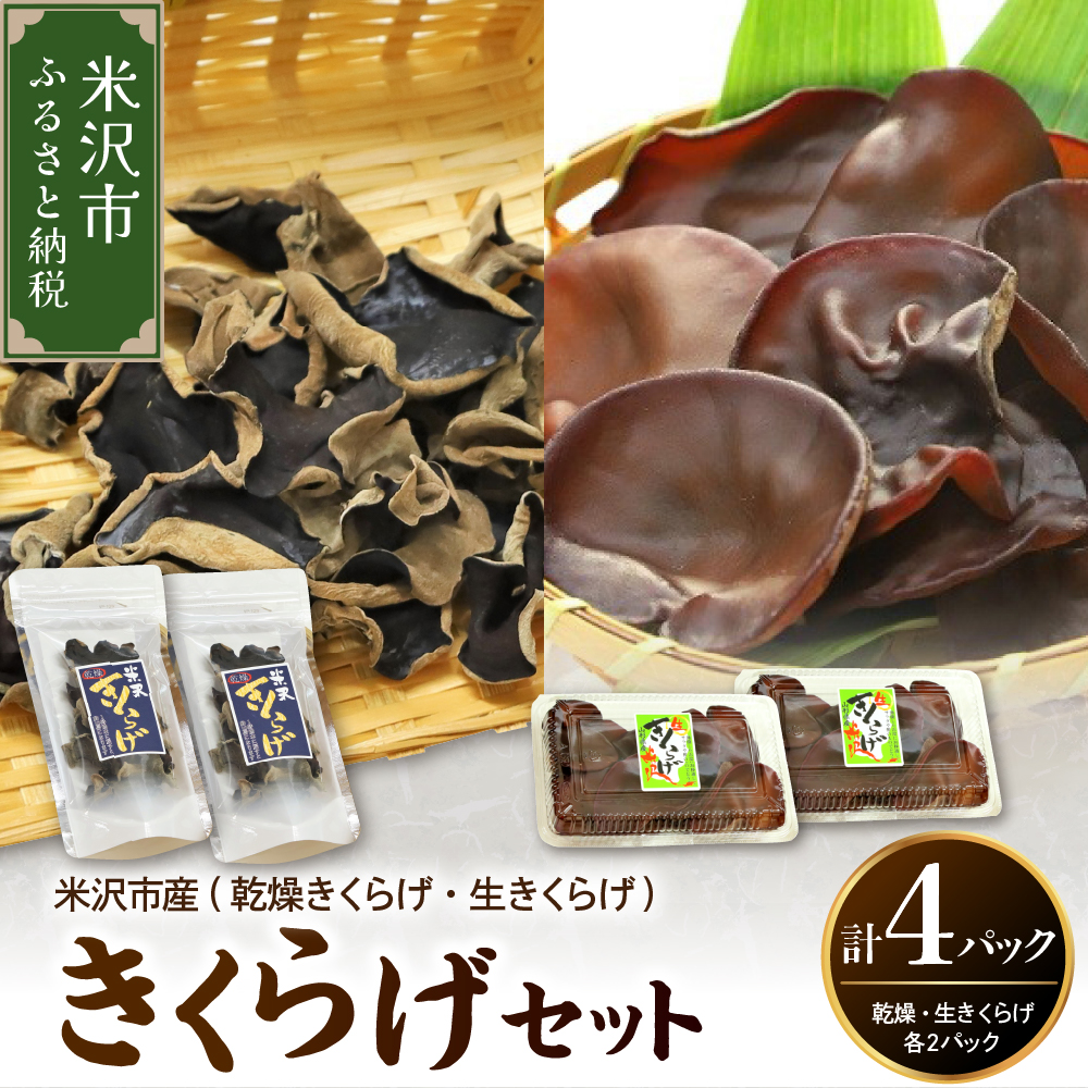 《先行予約》【 期間限定 】 きくらげ セット 計 4セット（ 生きくらげ 2パック 乾燥きくらげ 2袋 ）〔 2025年 6月 ～ 10月 中旬頃お届け 〕 米沢産 きくらげ きのこ 冷蔵