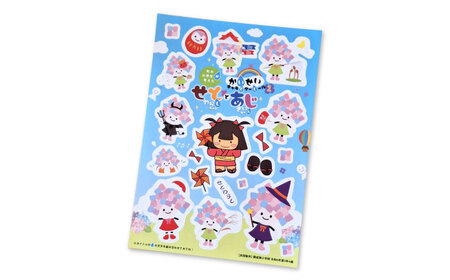 ご当地キャラクターあじさいちゃんグッズ　シール【開成町商工振興会】[BDAY009]