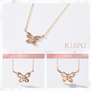 ネックレス K18ピンクゴールド　ダイヤモンドペンダント（蝶）　MJ-1151 ジュエリー