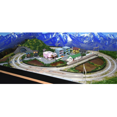 
                  Nゲージ 鉄道ジオラマレイアウト 複線 引込駅 90×60cm(片渡り線)【1590422】
                