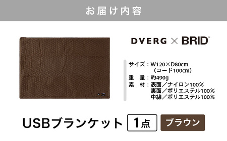DVERG USBブランケット 1点 (ブラウン) ひざ掛け 電気毛布 アウトドア [B-8038_02]