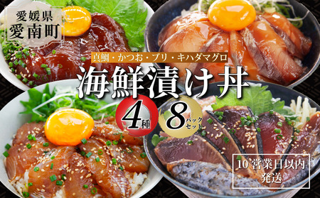 漬け海鮮丼 4種 8食セット 海鮮丼 8P