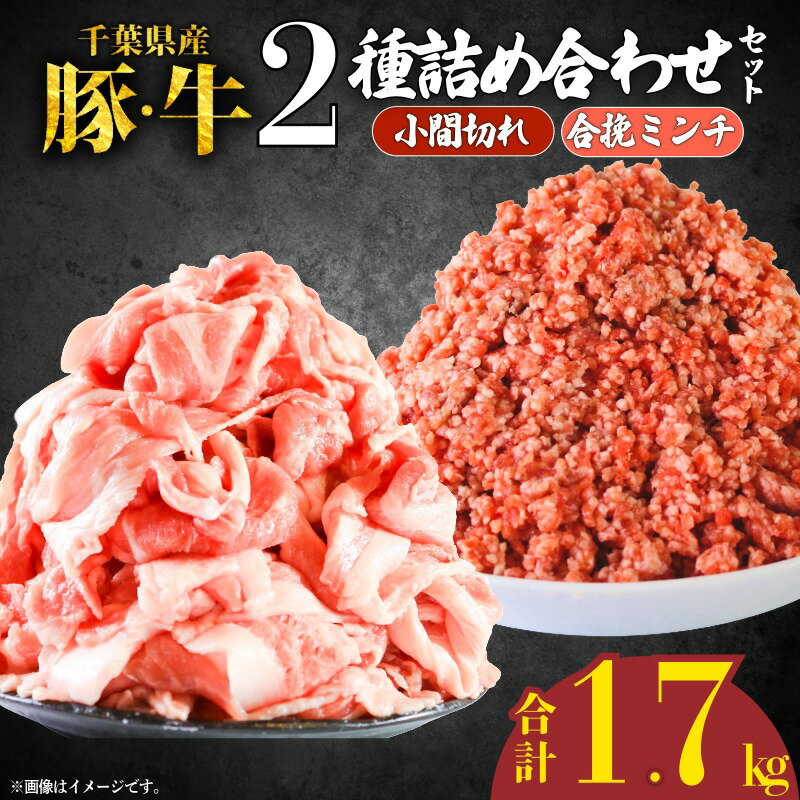 【ふるさと納税】 小間切れ ひき肉 2種 詰め合わせセット 計1.7kg ミンチ 豚肉 豚 牛肉 牛 肉 にく 詰め合わせ セット 食べくらべ 小分け 合挽 切り落とし 普段使い パック 福袋 国産 千葉県産 盛り合わせ 冷凍 ふるさと納税肉 ふるさと納税 千葉県産 銚子市 イシゲミート