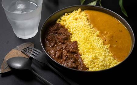 北海道シリーズエゾシカカレー2個＆ジャガイモカレー2個 ターメリックライス付き カレー レトルト 常備 冷凍 小分け 簡単調理 おかず 北海道 ターメリック 保存料不使用 化学調味料不使用 添加物不使