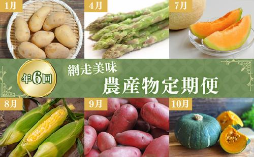 【定期便6回】網走美味農産物定期便「年6回お届け」（網走加工） ABAO1026