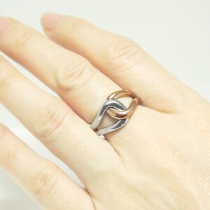 PT900/K18ピンクゴールド「総無垢仕上げ」地金チェーンリング【 33666-5】