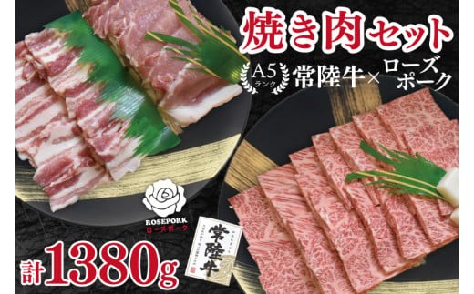 
            【常陸牛 A5ランク・ローズポーク焼肉セット】常陸牛カルビ780g＋ローズポーク600g（ロース300g・ばら300g） 冷凍 国産牛 和牛 牛肉 豚肉　ブランド豚 茨城県 水戸市 食べ比べ セット商品 国産 BBQ 35000円以内 老舗精肉店 EK-49

          