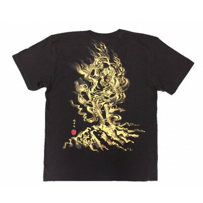 【ふるさと納税】手描きTシャツ 仏画 蔵王権現 黒 (半袖 Sサイズ)【1614964】