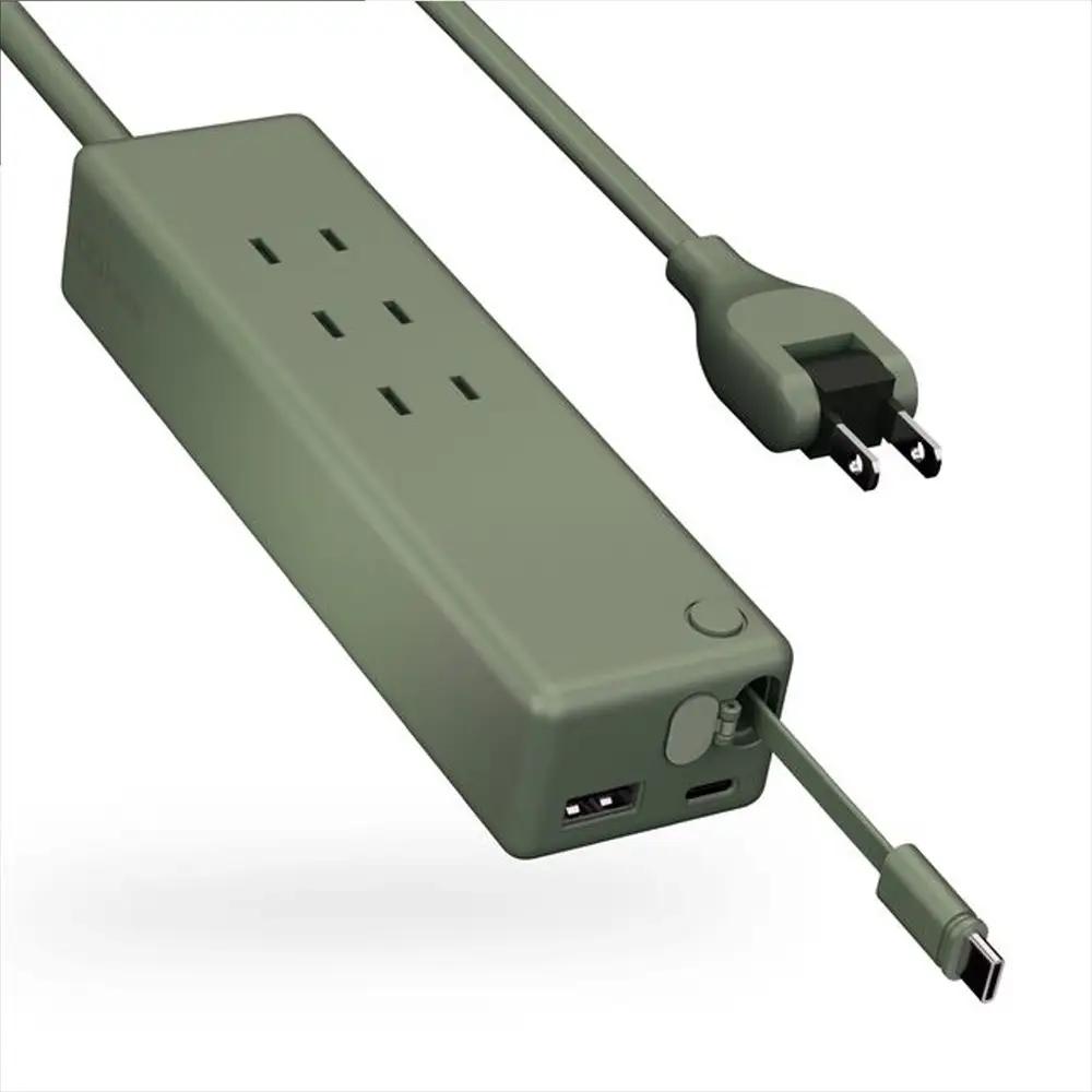 CIO 電源タップ マルチタップ 延長コード 1.5m USB-C×2 USB-A×1  Mate Tap002 モスグリーン [2670]