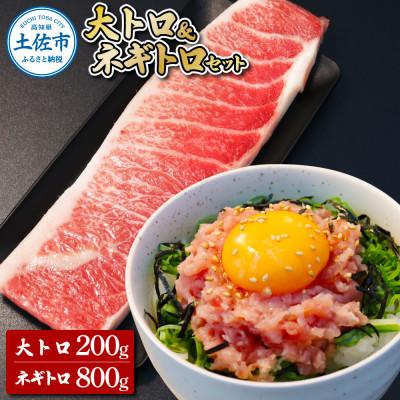 ふるさと納税 土佐市 本鮪　大トロ200g、ネギトロ800gの大容量　(200g×4P)