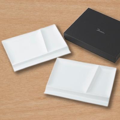 ふるさと納税 瑞浪市 2010年グッドデザイン賞受賞!【miyama.】パレットプレートL 二枚組 白磁 |  | 01