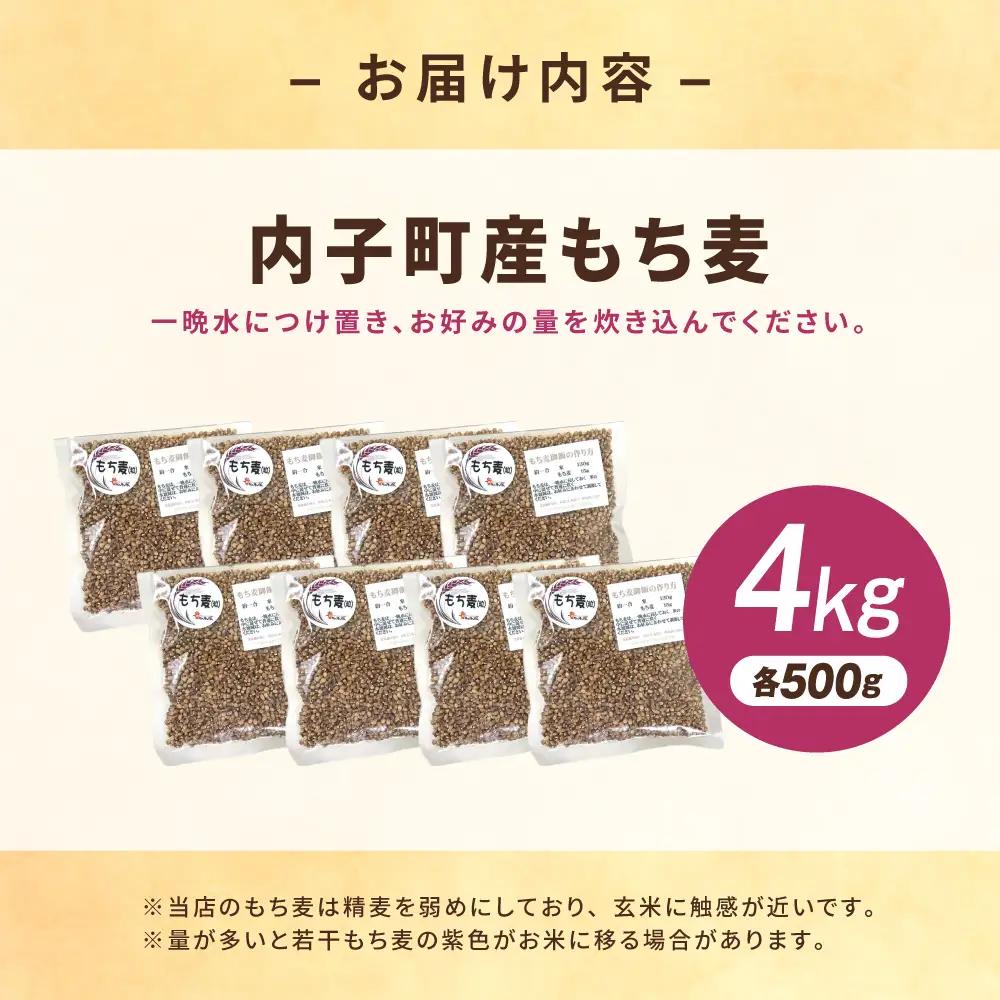 内子町産もち麦4kg BKAD011 もち麦
