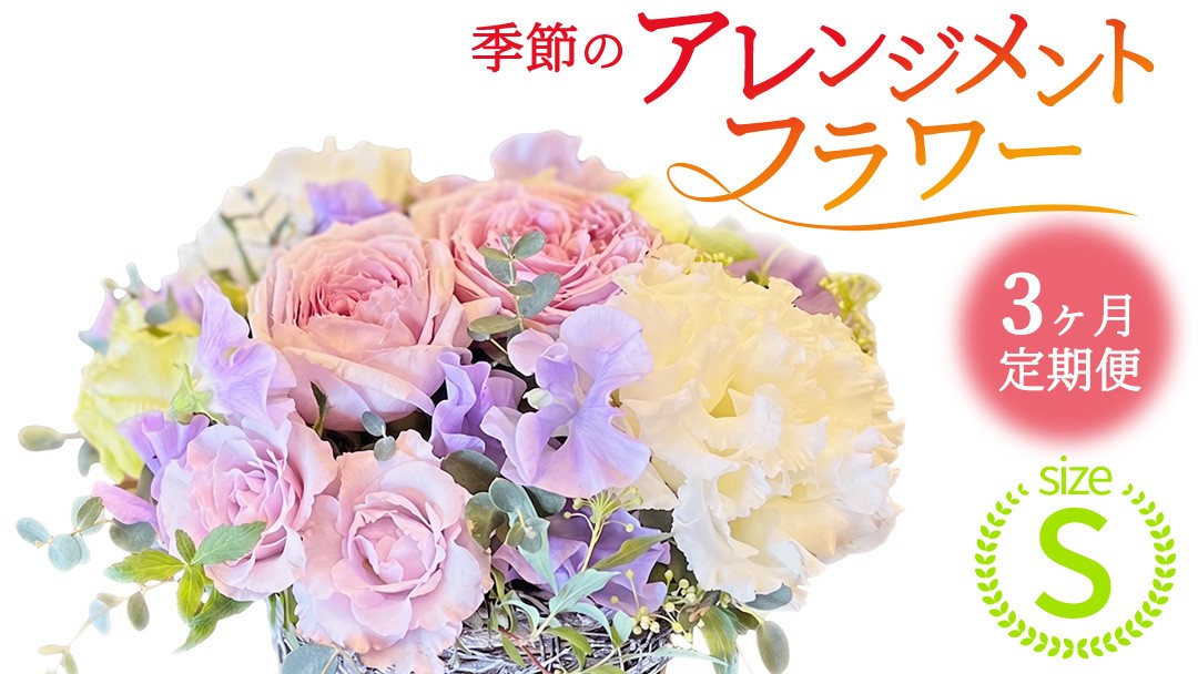 
                  【 3ヶ月 定期便 】季節 の フラワーアレンジメント ＜ S ＞ 花 お花 季節の花 生花 記念日 誕生日 自宅用 インテリア 部屋飾り 装飾 贈答 ギフトプレゼント おしゃれ 茨城県 城里町 (BY011)
                