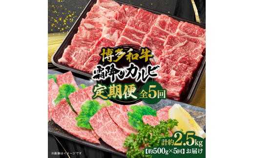 
            博多和牛　霜降りカルビ　全5回定期便　約500ｇ×5回
          