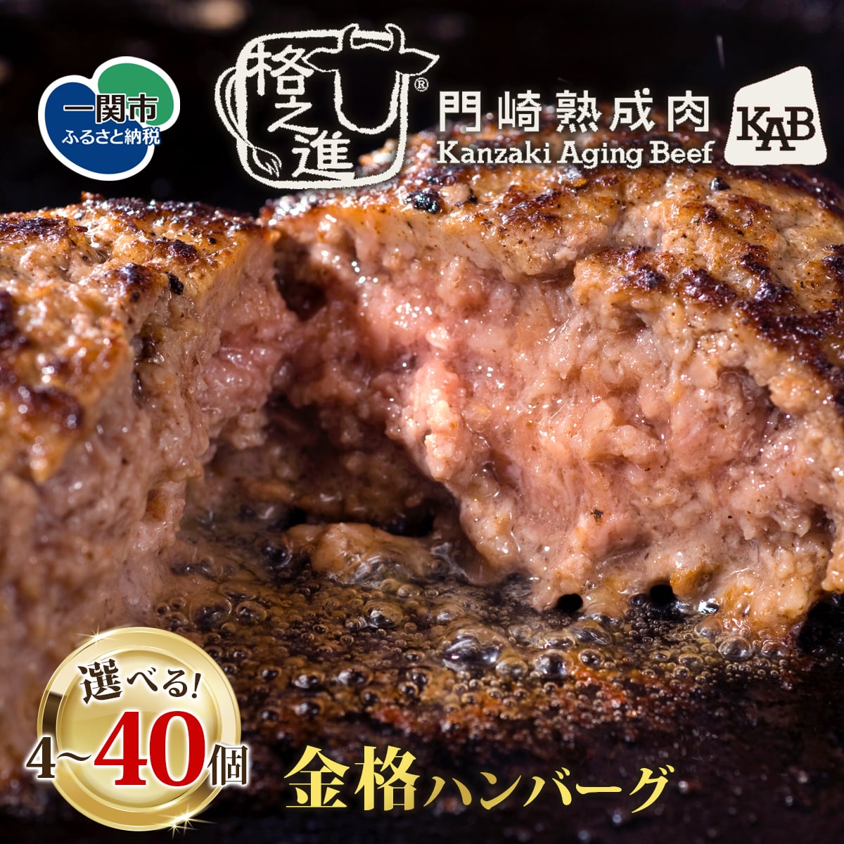 無添加 ハンバーグ 格之進(金格)120g×8個 セット 高級 国産 牛肉 白金豚 肉 冷凍 プレミアム ギフト 岩手 贈り物 夏ギフト 贈答用 お中元