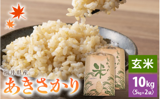 令和7年産 あきさかり 10kg 福井県産 コシヒカリ系統品種【玄米】【お米 アキサカリ 10キロ】 [e30-b018]