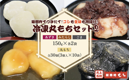 【 杵つき 】 展勝地 もち 冷凍 丸もち セット2 (全 4種 類入り)展勝地 餅 セット 詰め合わせ 岩手 土産 岩手県 北上市 D0484 桜の名所 丸餅 タレ餅 つきたて 手つき 臼 杵 もち